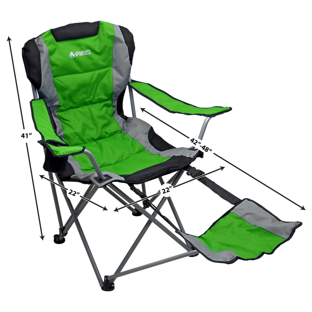 Ergonomic Portable Footrest Camping Chair (Green) Gigatent