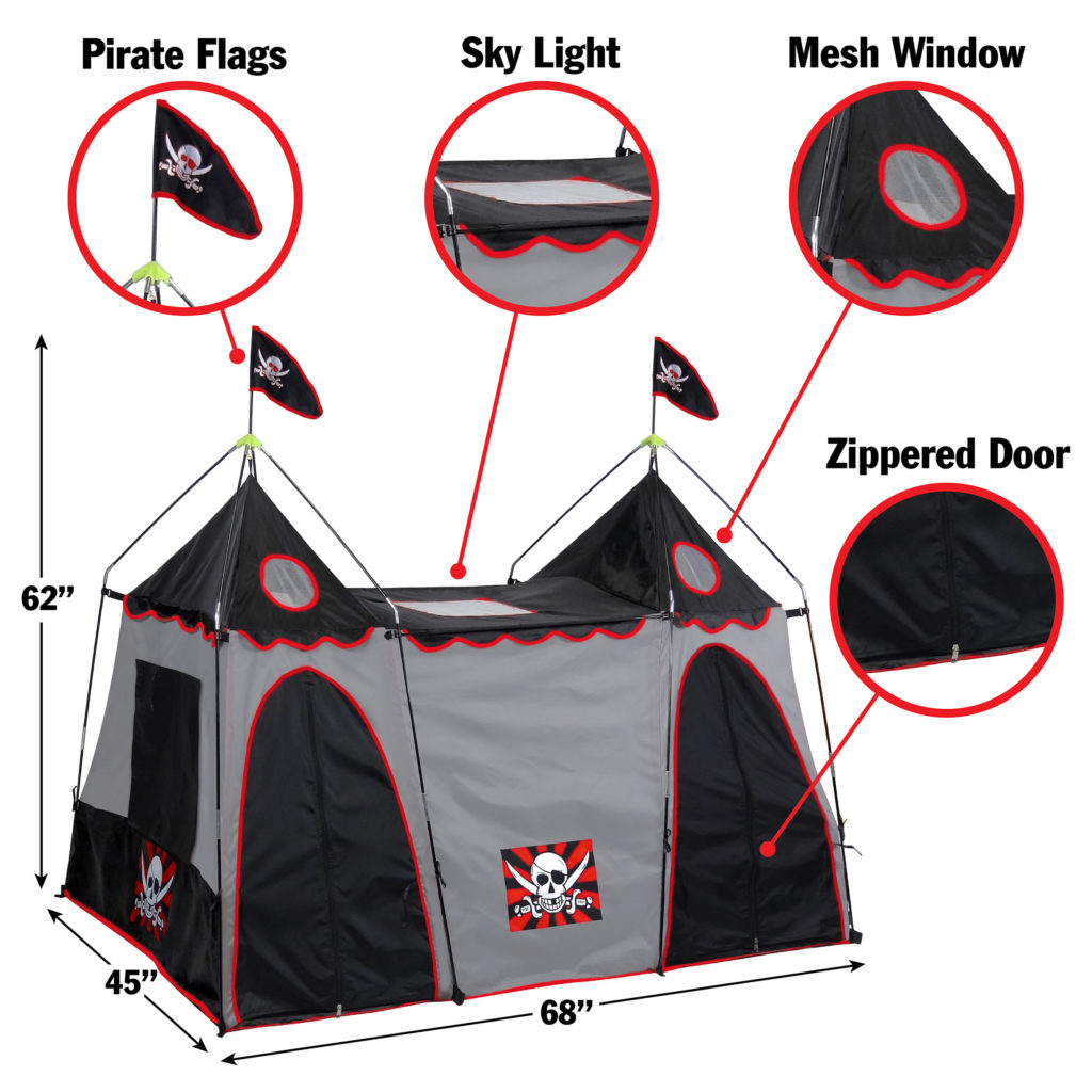 Gigatent Pirate Hide-away Play Tent 2 Look-out Towers & a Center Base ...