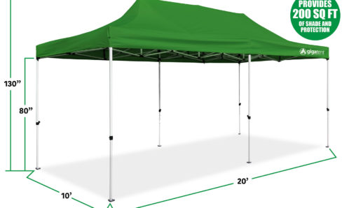 GigaTent Pop Up Canopy 20 X 10 Powder Coated Steel Frame Height Up to ...
