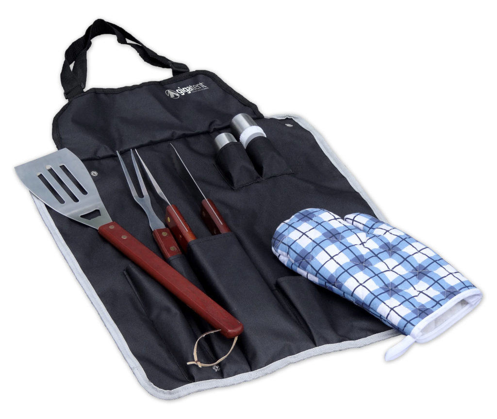 GigaTent BBQ Apron and Utensil Stainless Steel Set | Gigatent