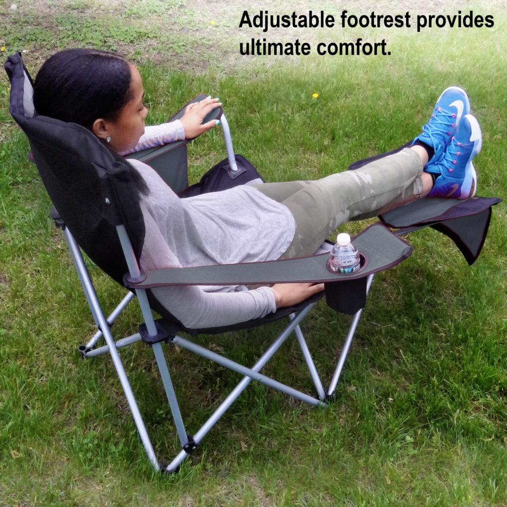 GigaTent Ergonomic Portable Footrest Camping Chair Black | Gigatent