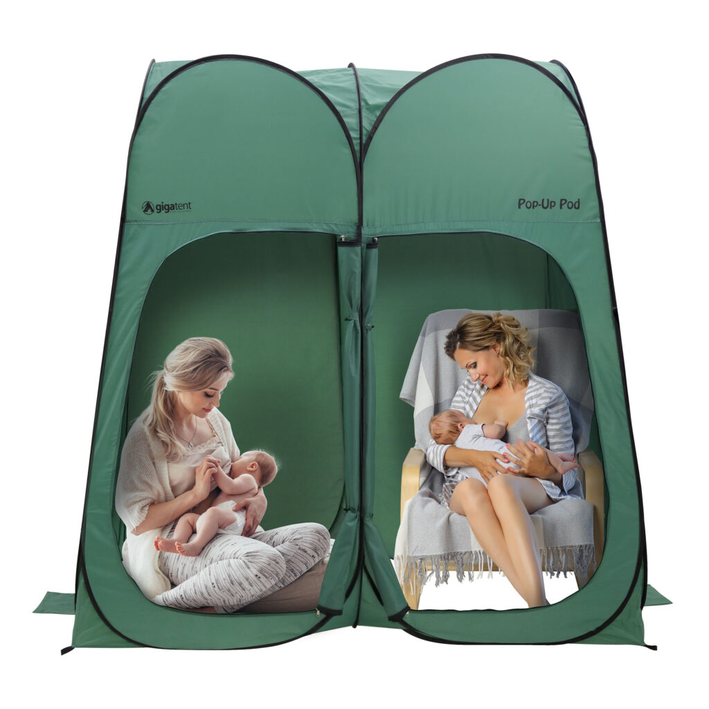 GigaTent TWO ROOM Pop Up Pod Double Changing Rooms Privacy Tent Instant Portable Outdoor